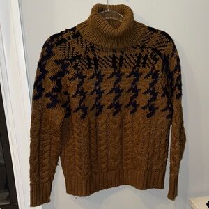 John + Jenn Men's Brown and Black Turtleneck Sweater
